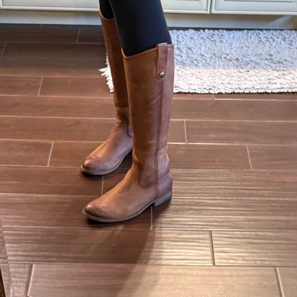 Frye Melissa Cognac Leather Boots